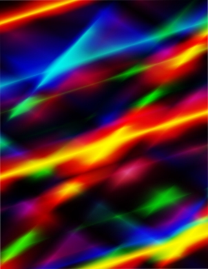 Colorful abstract design made with saturated gradients on translucent layers.