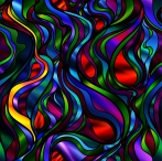 Colorful seamless abstract design in a stained-glass style.